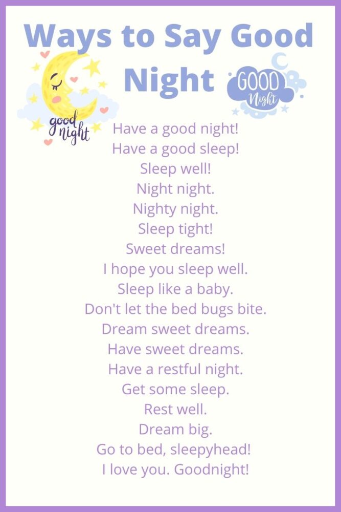 Different Ways to Say Goodnight