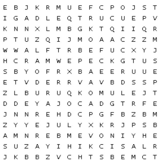 Months of The Year Wordsearch